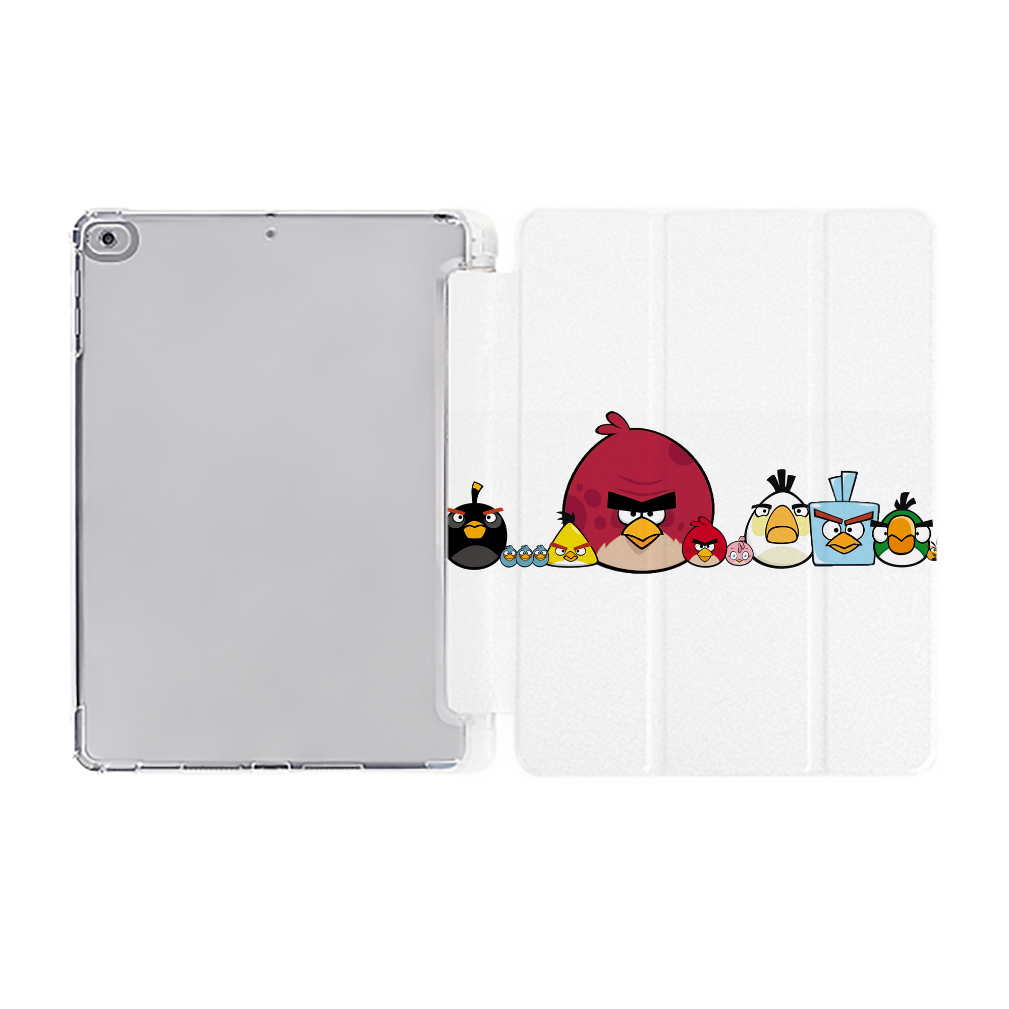 （画像用） Angry Birds アングリーバード IPad ケース ペン収納付き 三つ折りスタンド PUレザー×シリコン 対応機種9.5/10.5/10.9インチ